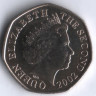 Монета 20 пенсов. 2002 год, Джерси.