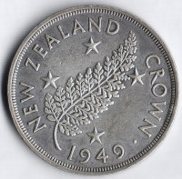 Монета 1 крона. 1949 год, Новая Зеландия.