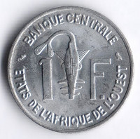 Монета 1 франк. 1961 год, Западно-Африканские Штаты.