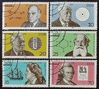 Набор почтовых марок (6 шт.). "Знаменитые люди". 1979 год, ГДР.