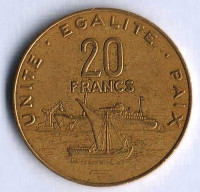 Монета 20 франков. 2007 год, Джибути.