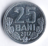 Монета 25 баней. 2017 год, Молдова.