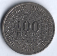 Монета 100 франков. 2002 год, Западно-Африканские Штаты.