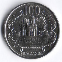 Монета 100 гуарани. 2007 год, Парагвай.