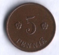 5 пенни. 1939 год, Финляндия.