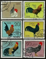 Набор почтовых марок (6 шт.). "Домашняя птица". 1979 год, ГДР.