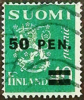 Почтовая марка (50 p.). "Герб". 1931 год, Финляндия.