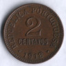 Монета 2 сентаво. 1918 год, Португалия.