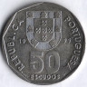 Монета 50 эскудо. 1999 год, Португалия.