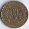 Монета 100 песо. 2009 год, Колумбия.