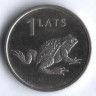 Монета 1 лат. 2010 год, Латвия. Лягушка.