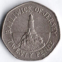Монета 20 пенсов. 1994 год, Джерси.