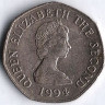 Монета 20 пенсов. 1994 год, Джерси.