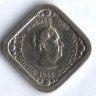 Монета 5 центов. 1945(48) год, Нидерланды. Королева Вильгельмина - мать нации.