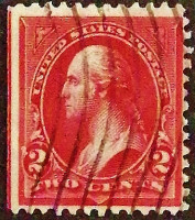 Почтовая марка (2 c.). "Джордж Вашингтон". 1898 год, США. Тип IV.