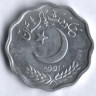 Монета 10 пайсов. 1991 год, Пакистан.