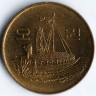 Монета 5 вон. 1983 год, Южная Корея.