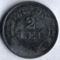 Монета 2 лея. 1941 год, Румыния.
