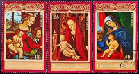 Набор почтовых марок (3 шт.). "Рождество (II)". 1972 год, Бурунди.