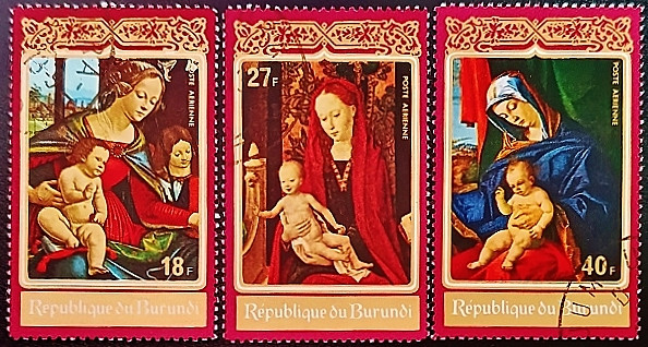 Набор почтовых марок (3 шт.). "Рождество (II)". 1972 год, Бурунди.