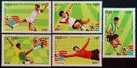 Набор марок (5 шт.). "Чемпионат мира по футболу FIFA, США`1994 (III)". 1993 год, Камбоджа.