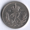 Монета 25 эре. 1954 год, Дания. N;S.