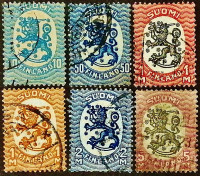 Набор марок (6 шт.). "Герб 1917". 1917-1929 годы, Финляндия.