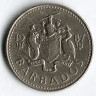 Монета 10 центов. 1987 год, Барбадос.