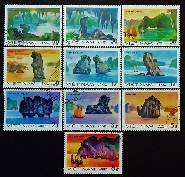 Набор почтовых марок (10 шт.). "Пейзажи бухты Ха Лонг". 1984 год, Вьетнам.