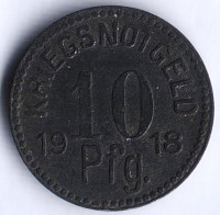 Нотгельд 10 пфеннигов. 1918 год, Апольда.