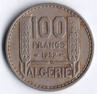 Монета 100 франков. 1952 год, Алжир.