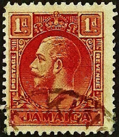 Почтовая марка (1 p.). "Король Георг V". 1929 год, Ямайка.
