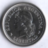 Монета 1 песо. 1957 год, Аргентина.