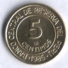 Монета 5 сентимо. 1985 год, Перу.