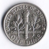 Монета 10 центов. 2000(D) год, США.