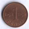 1 пенни. 1963 год, Финляндия.