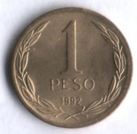 1 песо. 1992 год, Чили. Тип I.