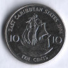 Монета 10 центов. 2004 год, Восточно-Карибские государства.