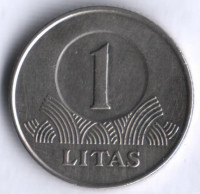 Монета 1 лит. 2002 год, Литва.